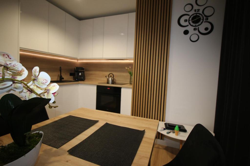 Kuchyň nebo kuchyňský kout v ubytování Apartament ARS Platinium Wisła-Spokojna