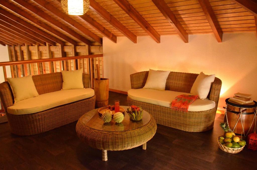 Posezení v ubytování Habitation Cantamerle