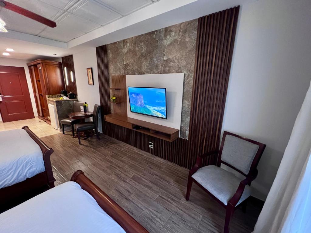 TV a/nebo společenská místnost v ubytování Hotel Valle del Rio