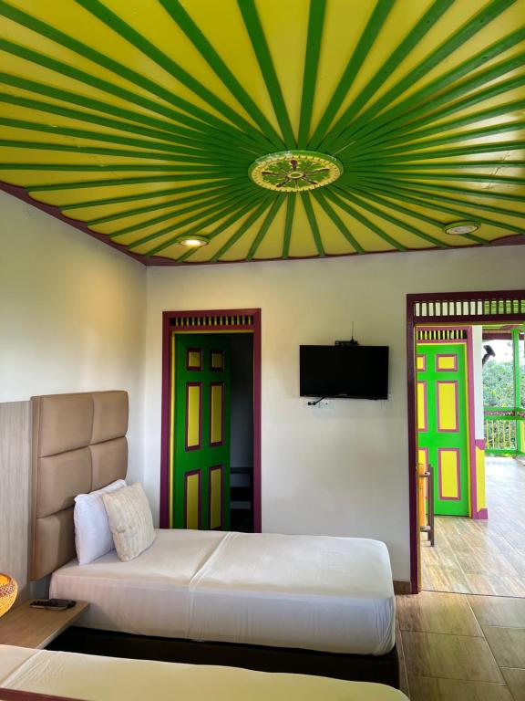 Postel nebo postele na pokoji v ubytování Dreams Hotel y Restaurante