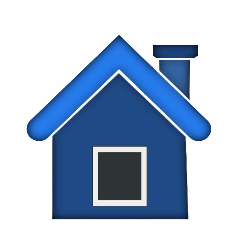 a blue house icon isolated on a white background at Cívis Debrecen Hostel in Debrecen
