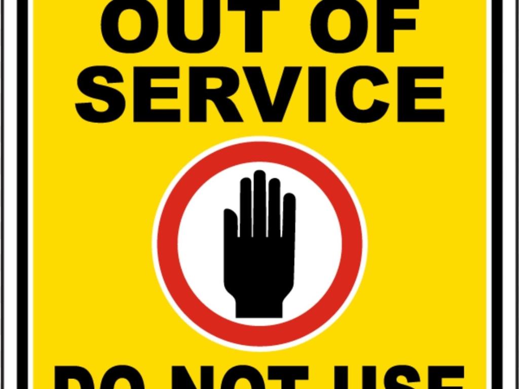 una señal que se lee fuera de servicio no se utiliza en we are out en Duala