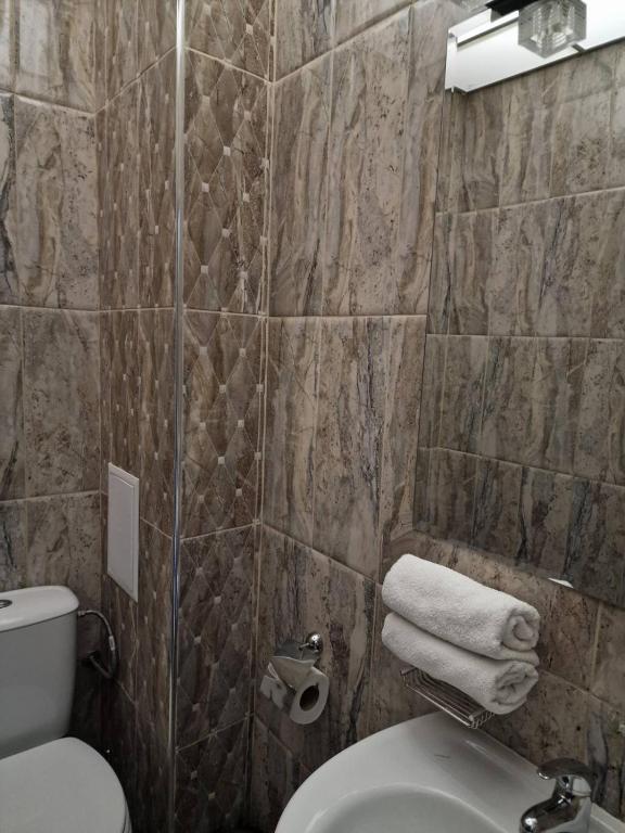 Koupelna v ubytování Hotel Gabi