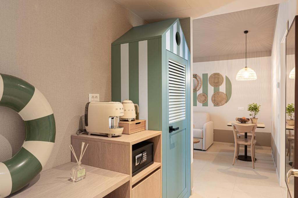 Kuchyň nebo kuchyňský kout v ubytování Hotel Estense