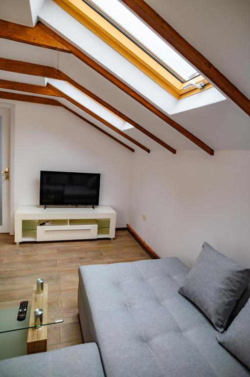 TV a/nebo společenská místnost v ubytování Luxury attic