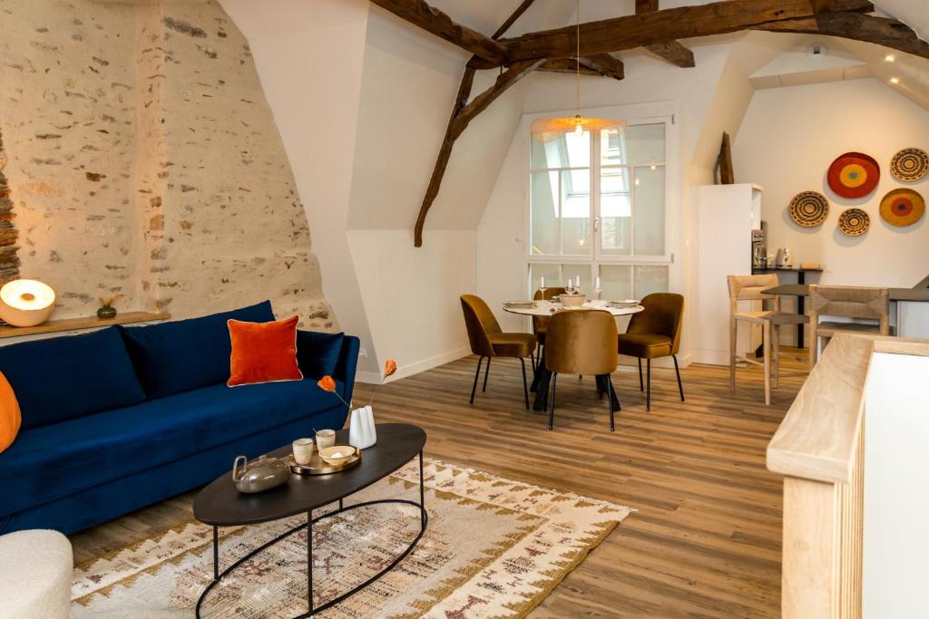 Posezení v ubytování La Bohème Appart - 4 Pers - Dinan centre