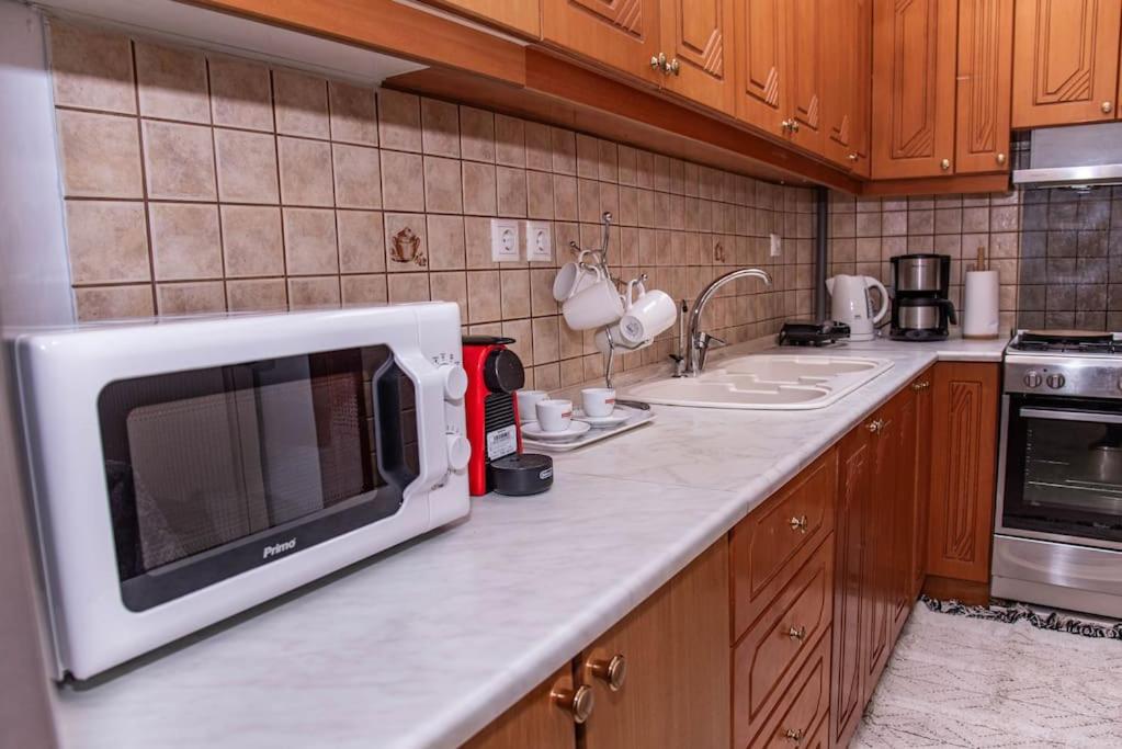 Kuchyň nebo kuchyňský kout v ubytování Sotiris Apartment