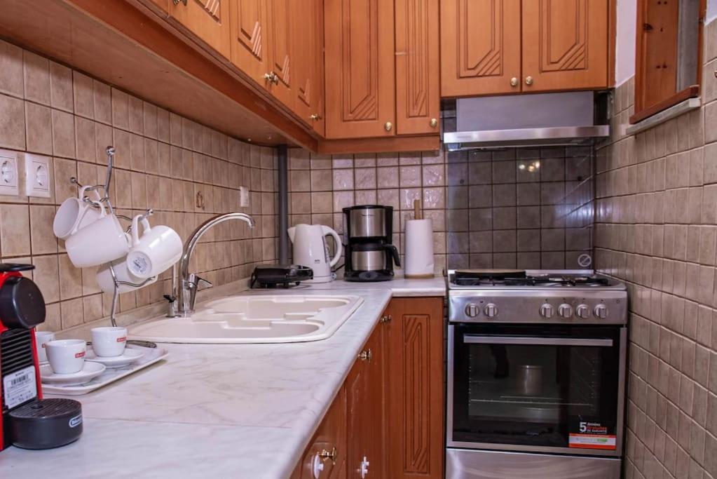 Kuchyň nebo kuchyňský kout v ubytování Sotiris Apartment