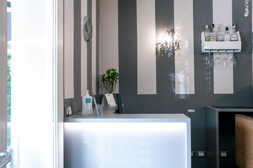 Kuchyň nebo kuchyňský kout v ubytování Hotel Volta