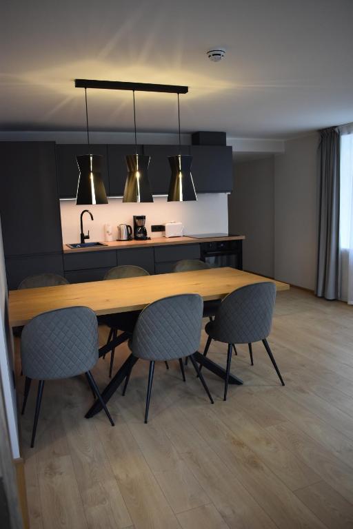 Kuchyň nebo kuchyňský kout v ubytování Suur-Posti Apartments