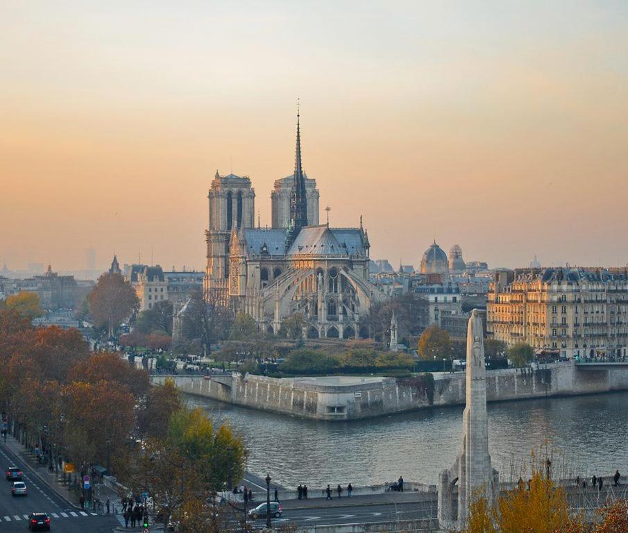 a view of a city with a river and buildings at Luxury Parisian Apartment NOTRE DAME SAINT GERMAIN DES PRES in Paris