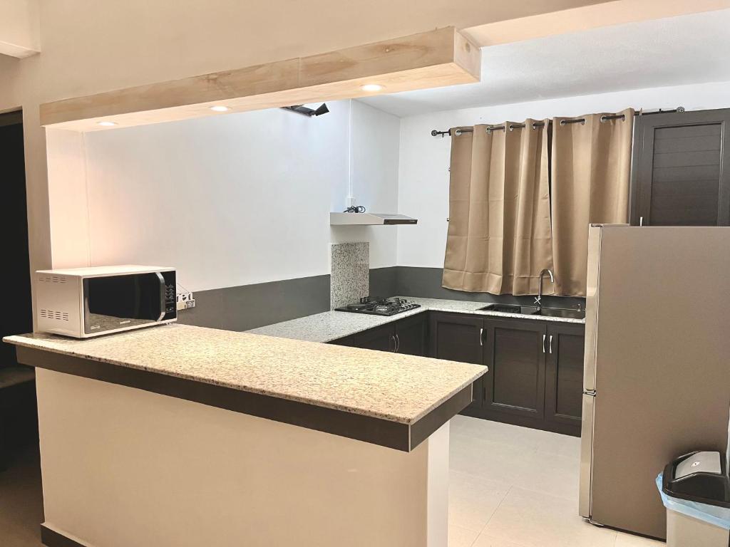 Kuchyň nebo kuchyňský kout v ubytování Ebony Apartment & Studio