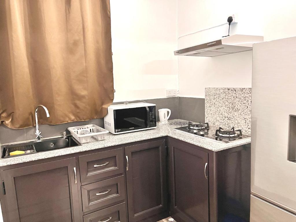 Kuchyň nebo kuchyňský kout v ubytování Ebony Apartment & Studio