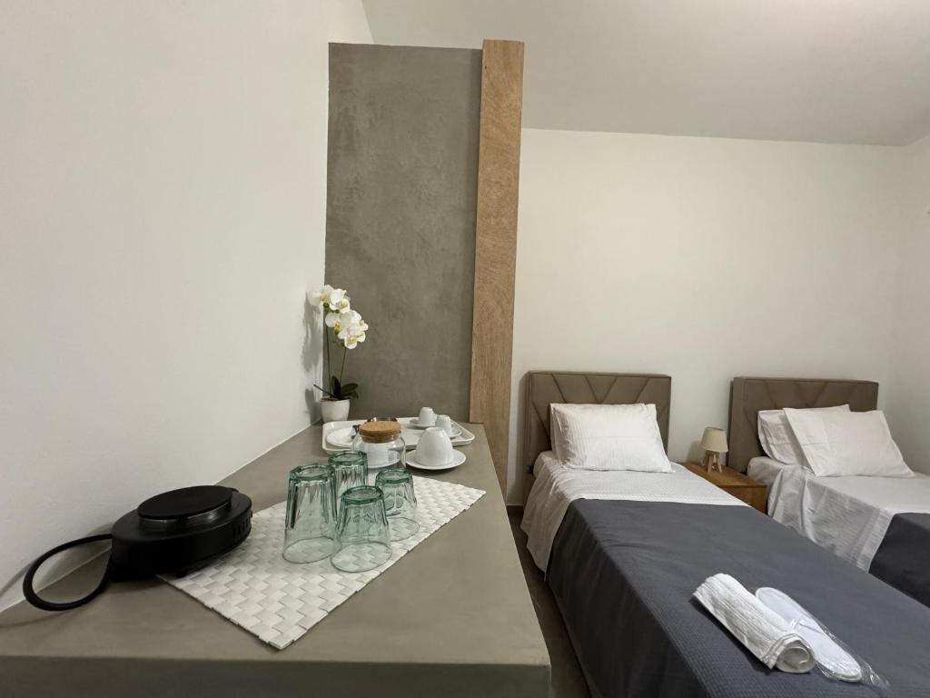 Postel nebo postele na pokoji v ubytování Angelo Agapi Rooms Vlore