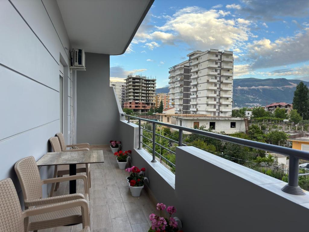 Balkón nebo terasa v ubytování Angelo Agapi Rooms Vlore