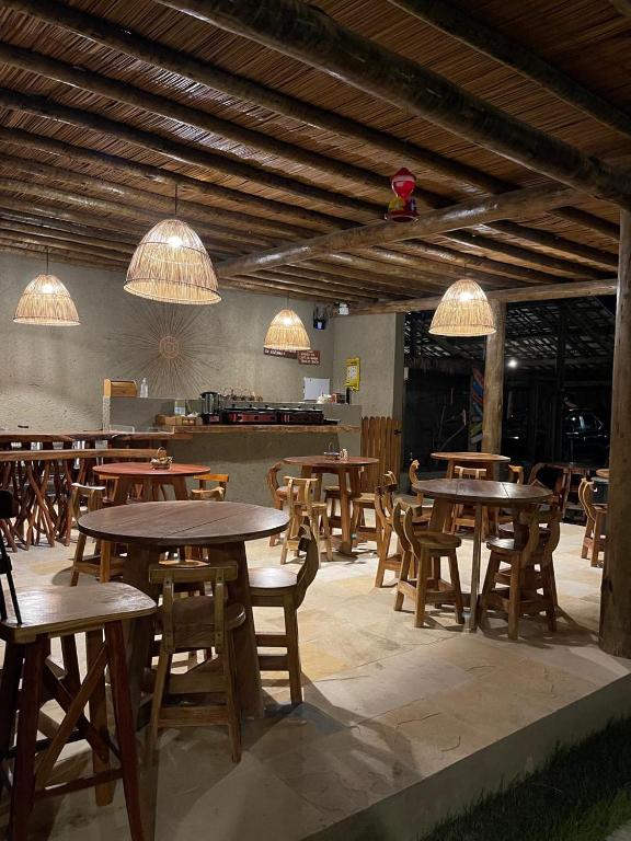 Restaurace v ubytování Nauru Chalés Milagres