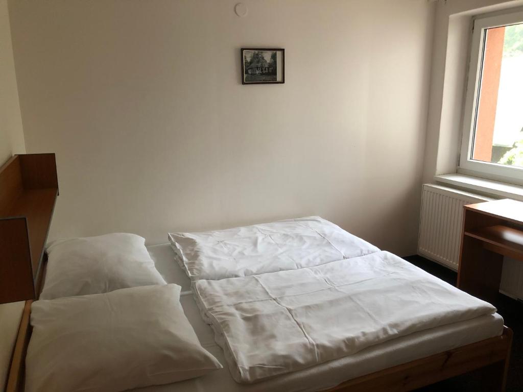 Voodi või voodid majutusasutuse Hotel Bartošovice toas