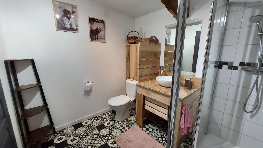 Koupelna v ubytování Suite à l'Oasis de Chamousset