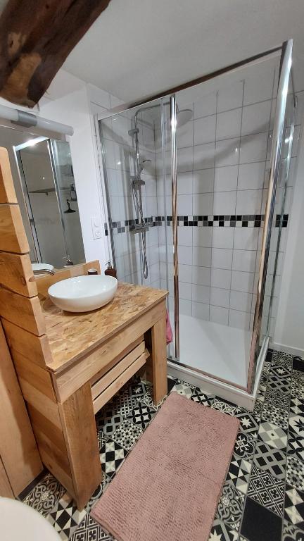 Koupelna v ubytování Suite à l'Oasis de Chamousset