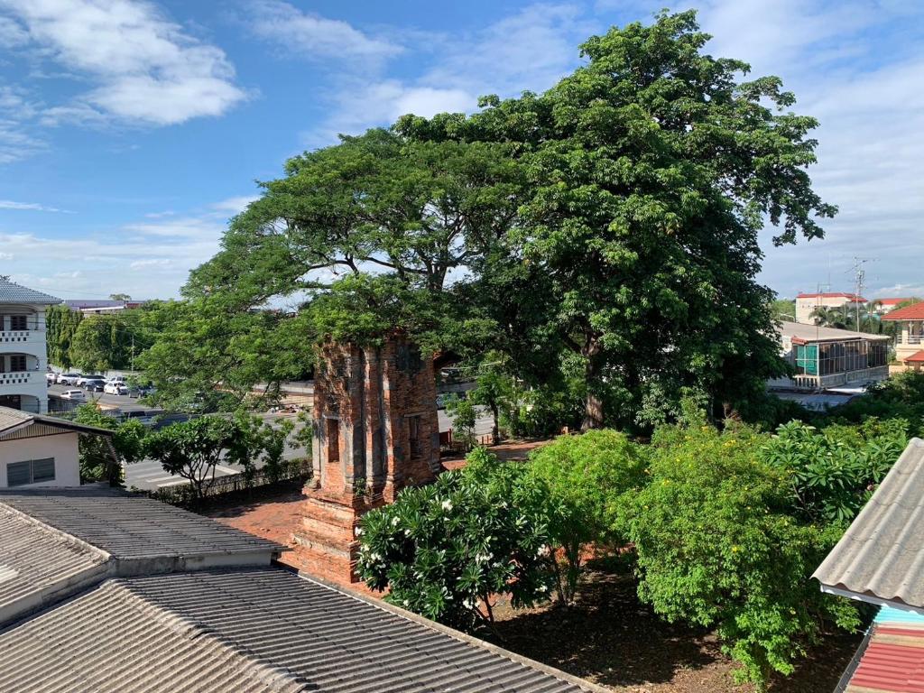 a large tree in the middle of a city at Self check-in apartment by Baiput Hometel in Phra Nakhon Si Ayutthaya