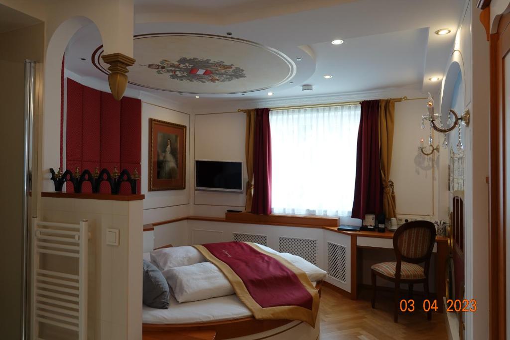 Postel nebo postele na pokoji v ubytování Pension Haus Sanz