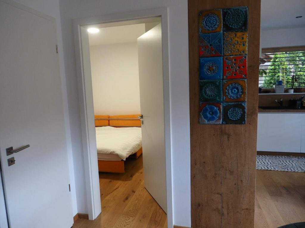 Postel nebo postele na pokoji v ubytování Hiša Eva