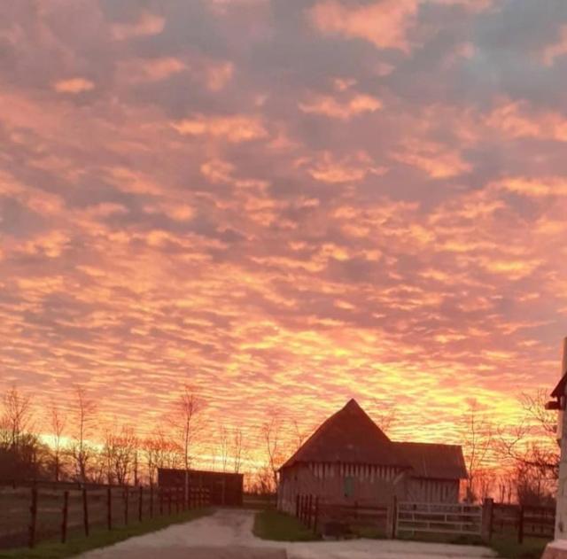 Východ nebo západ slunce při pohledu z bed and breakfast nebo okolí
