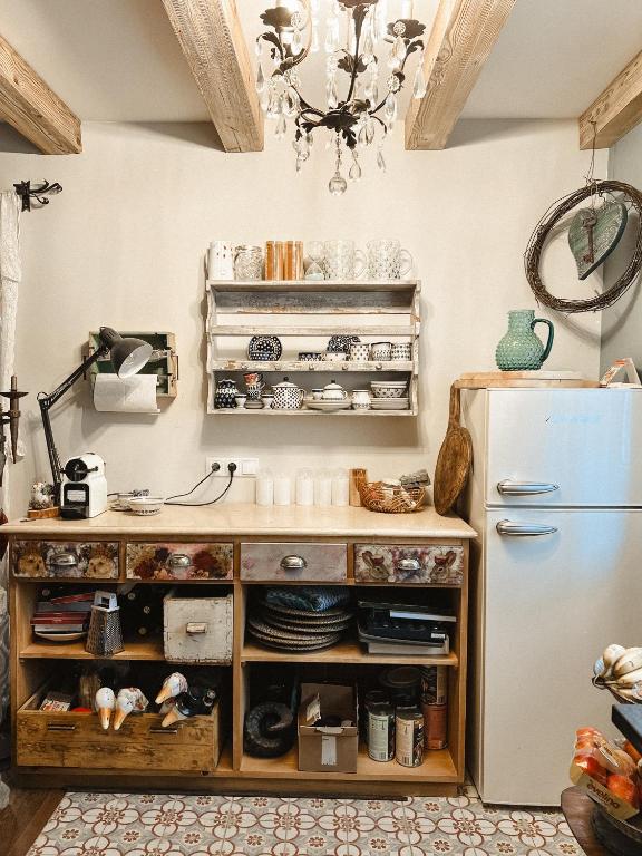 Kuchyň nebo kuchyňský kout v ubytování Evas Boutique Alm