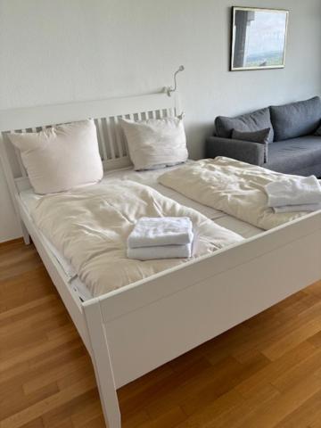 Postel nebo postele na pokoji v ubytování Apartment Himmlischer Ausblick