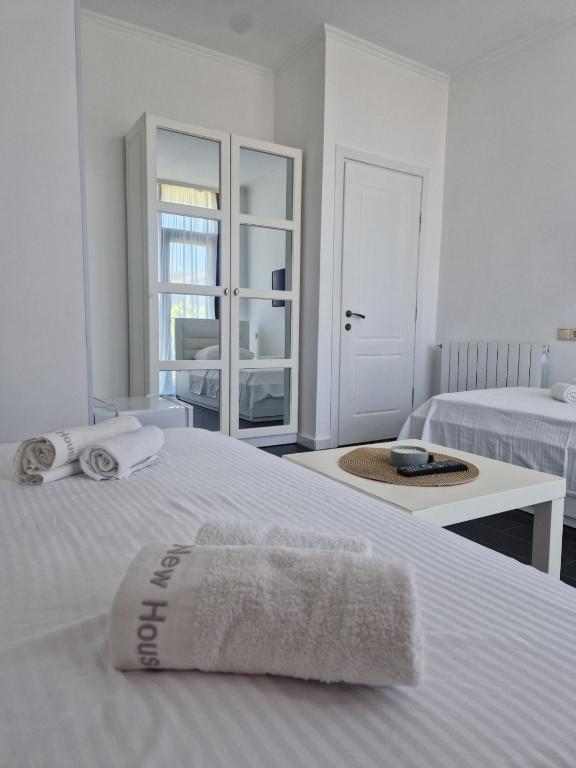 Postel nebo postele na pokoji v ubytování New House Kobuleti