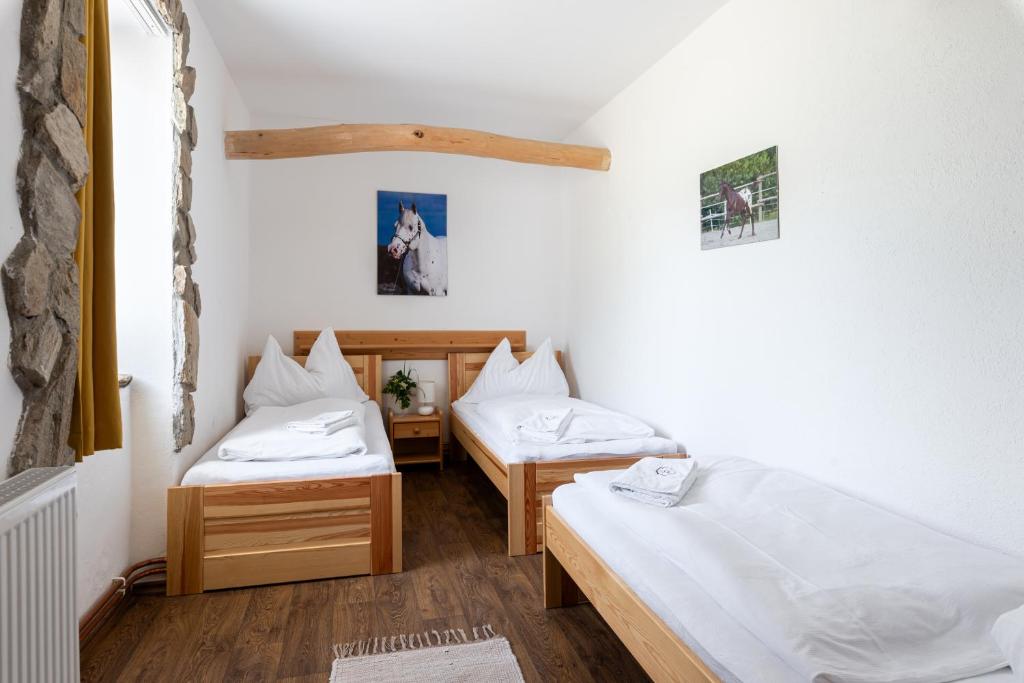 Postel nebo postele na pokoji v ubytování Rekreační a jezdecký areál Equifarm