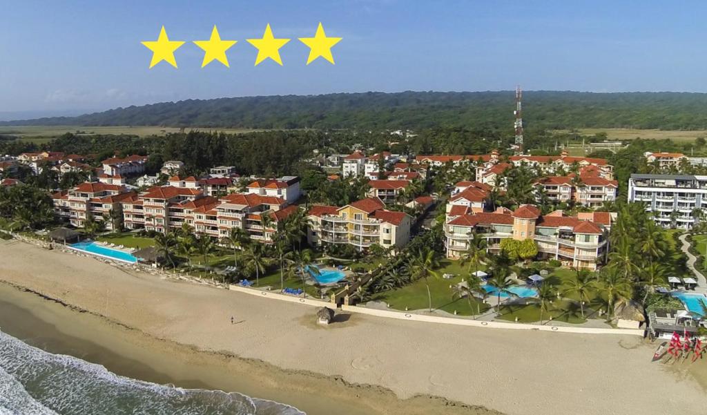 an aerial view of a resort with stars at Ocean Dream in Cabarete