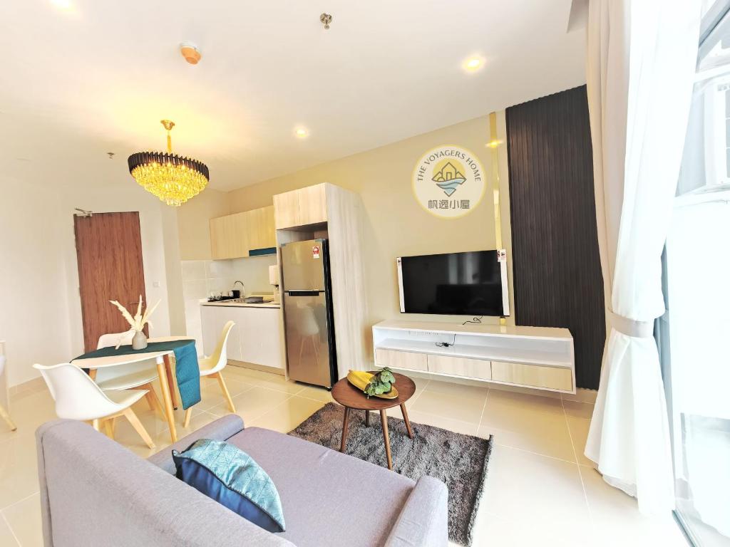 Kuchyň nebo kuchyňský kout v ubytování Sea Park LeSu 8 The Shore KK I 1 plus 1 Room 2-5 Pax 홈스테이