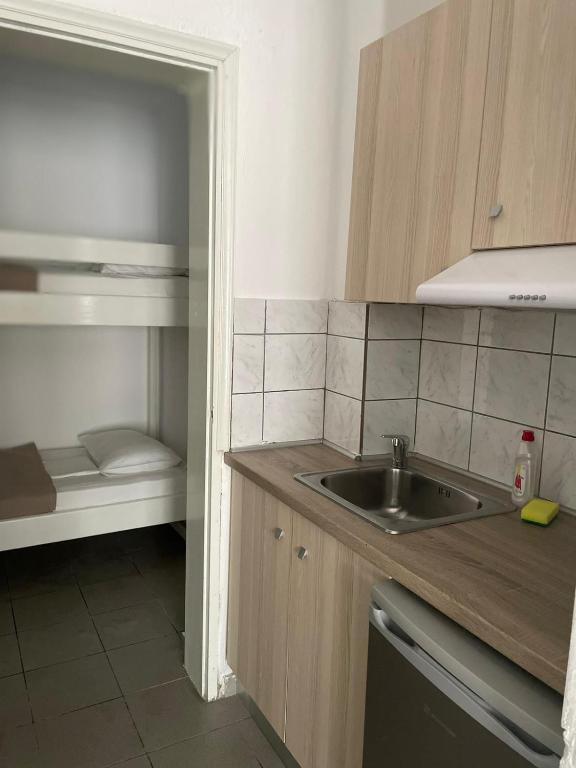 Kuchyň nebo kuchyňský kout v ubytování Astri Hotel