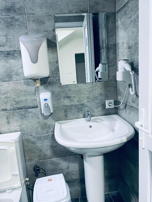 Koupelna v ubytování Hostel Heimli