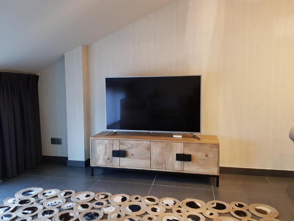 TV a/nebo společenská místnost v ubytování B&B De Vlierbeek