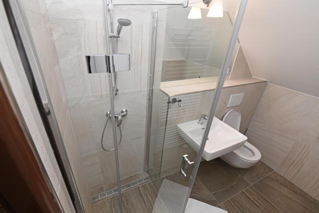 Koupelna v ubytování Hotel Konšel