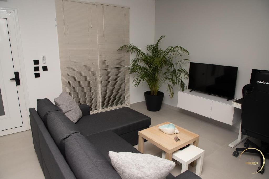 TV a/nebo společenská místnost v ubytování Sunset Shores Mola Kaliva