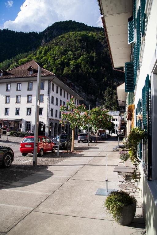Uma vista geral da montanha ou uma vista da montanha a partir do apartamento