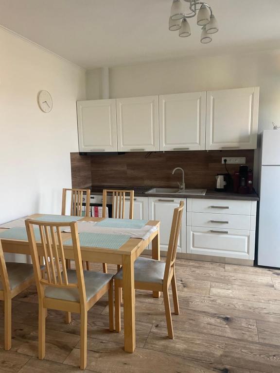 Kuchyň nebo kuchyňský kout v ubytování Apartmán Losonci