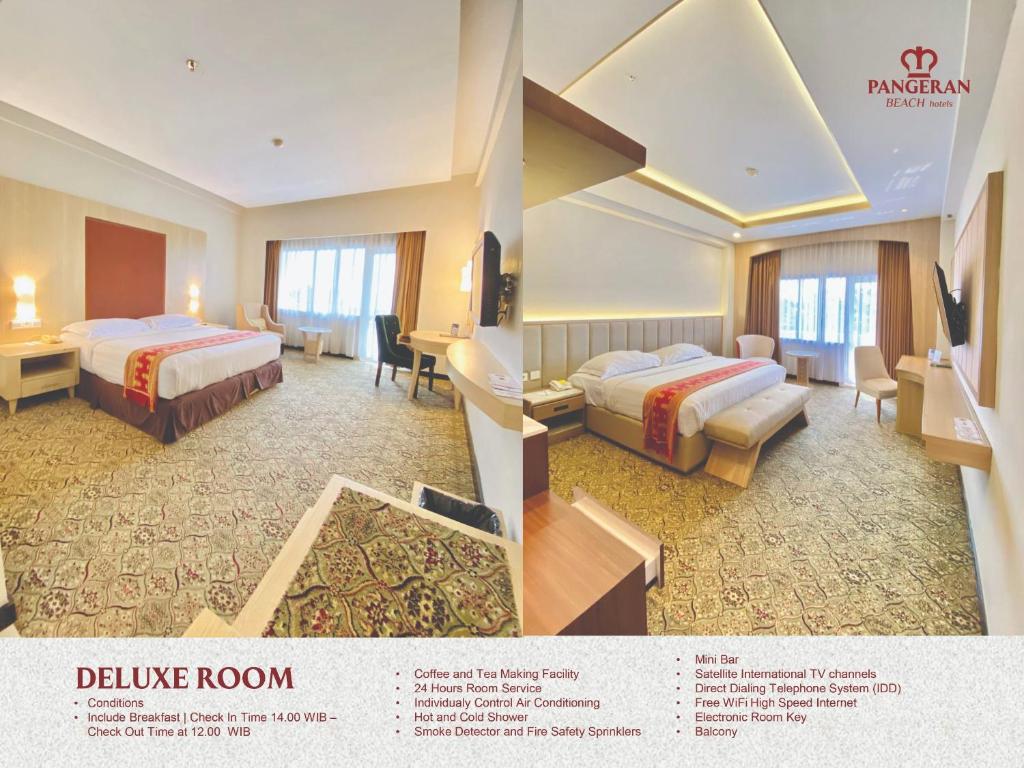 Postel nebo postele na pokoji v ubytování Pangeran Beach Hotel
