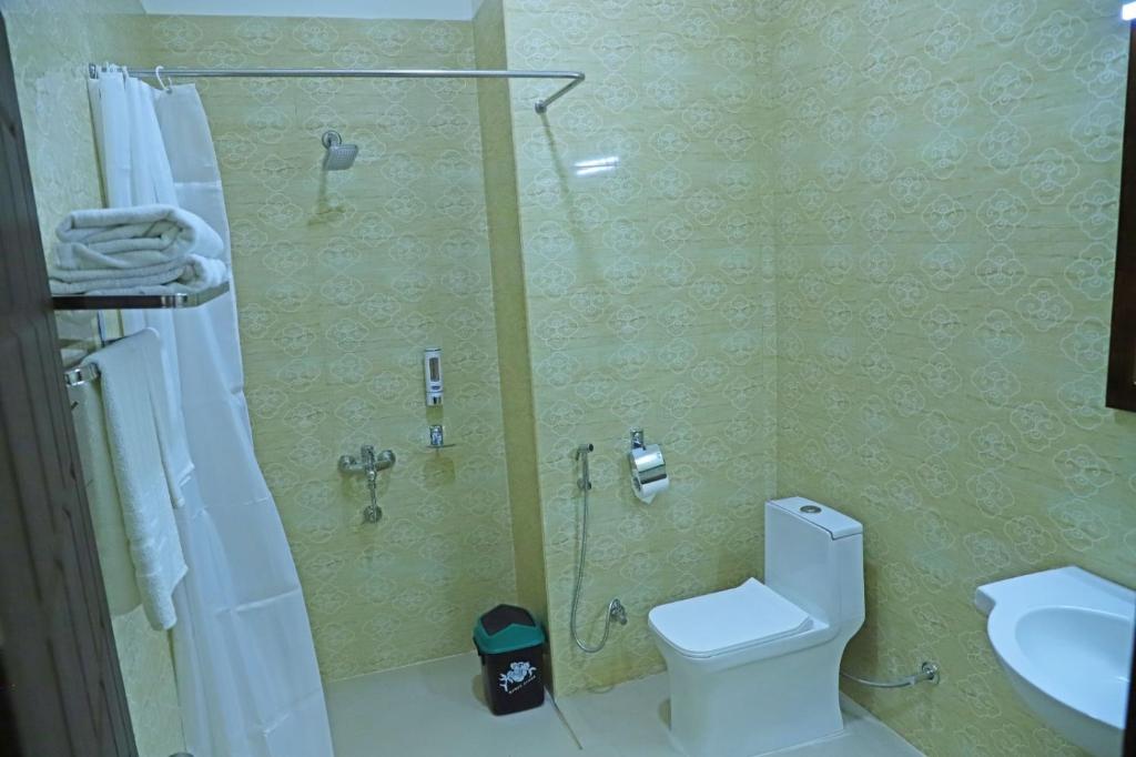 Koupelna v ubytování Hotel Bhutan Kubera