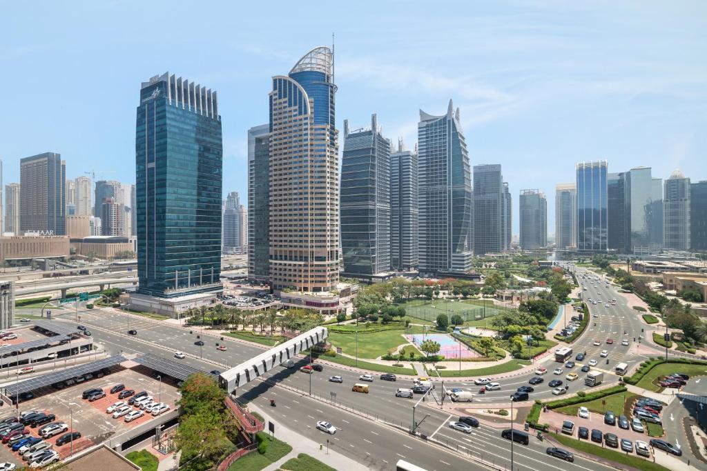 Een algemene foto van Dubai of een uitzicht op de stad vanuit het appartement