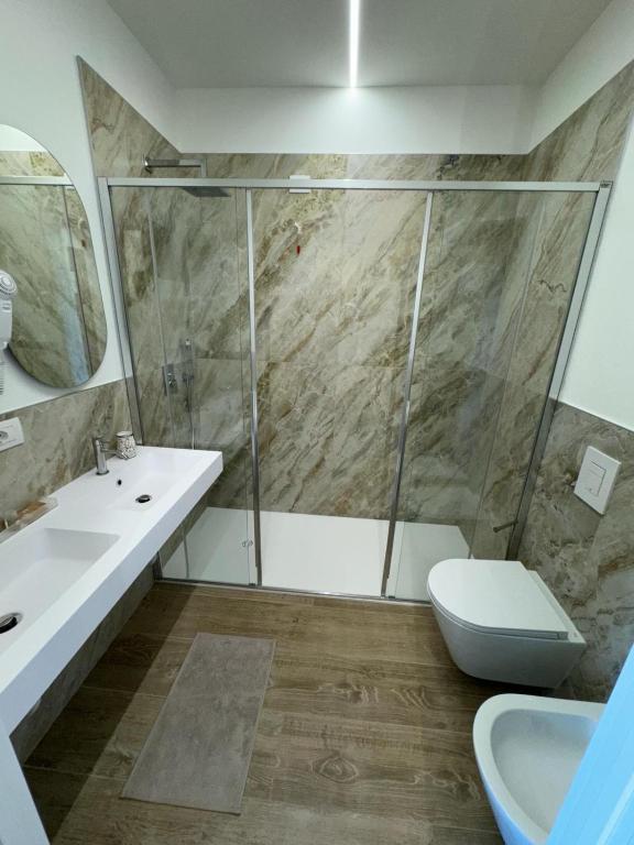Koupelna v ubytování Hotel Franz