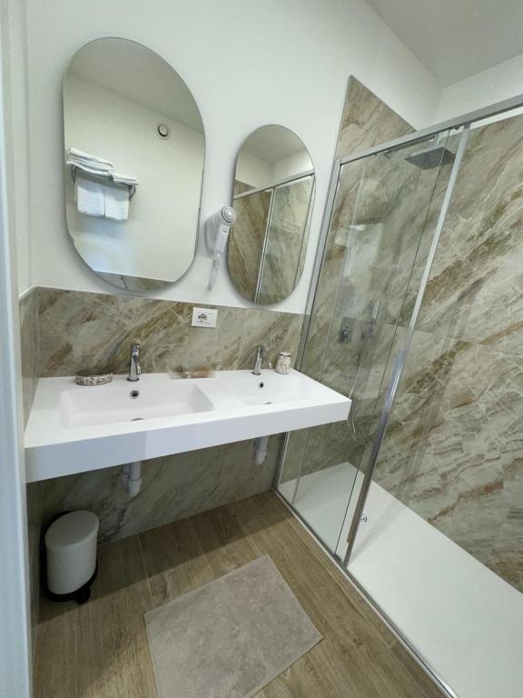Koupelna v ubytování Hotel Franz