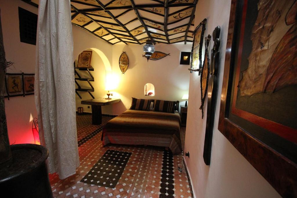 Posezení v ubytování Riad Bab Essaouira