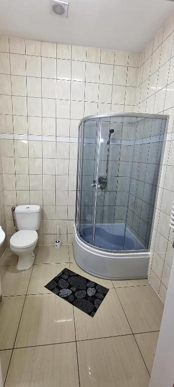 Koupelna v ubytování Hotel Dworek