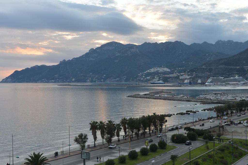 a view of a body of water with mountains at L'Ancora di Torrione in Salerno