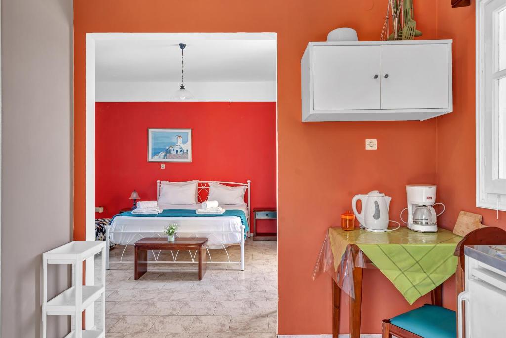 Łóżko lub łóżka w pokoju w obiekcie Veroni studio 8