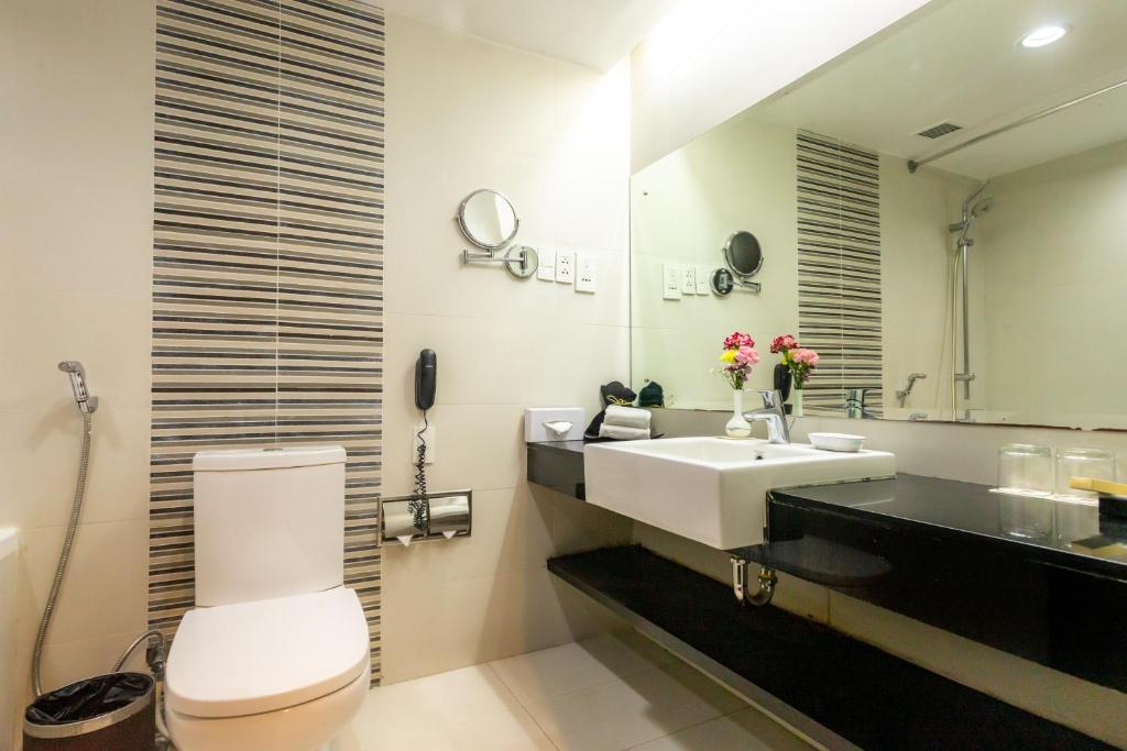 Koupelna v ubytování Hotel Himalaya